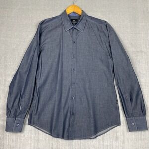Boss Button Up Dress‎ Shirt Mens L Robbie Slim Fit 100% Cotton Tailored Luxury